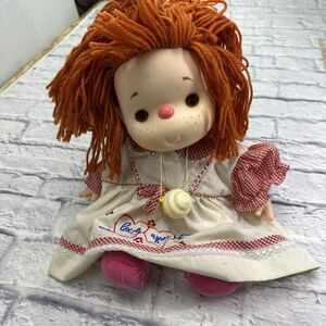 Ice Cream‎ Doll 1980 J Shin Red Orange Yarn Hair Girl Vintage- No Clothing